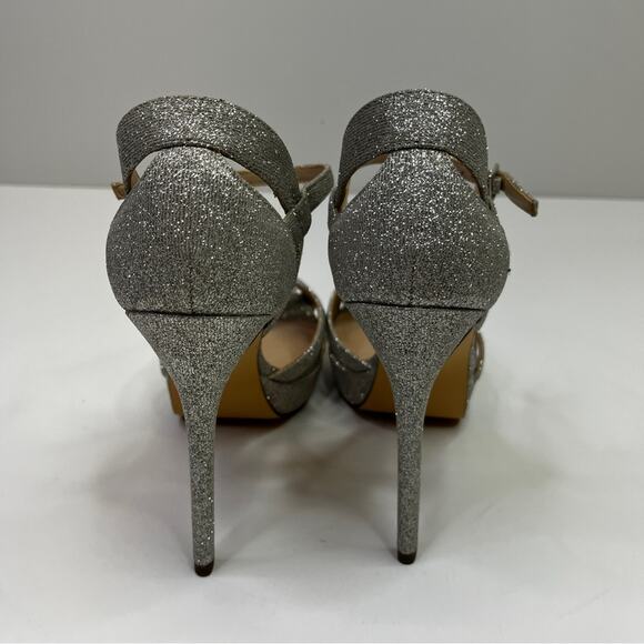 Nina Shoes Samara Glitter Stiletto Platform heels dark silver - 9.5 - Picture 8 of 12
